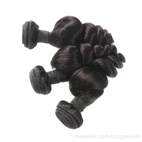 High quality loose wave virgin peruvian hair weaving bundles 100% remy human hair extension